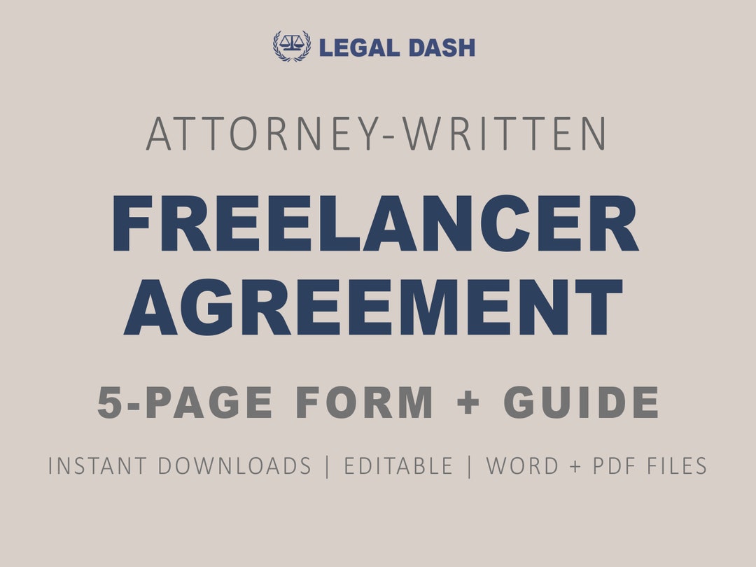 Freelancer Agreement Template Attorney-Written Editable Instant ...
