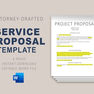 Services Proposal Template | Attorney-Written | Editable Instant Download | Project Proposal Form | Project Proposal Template