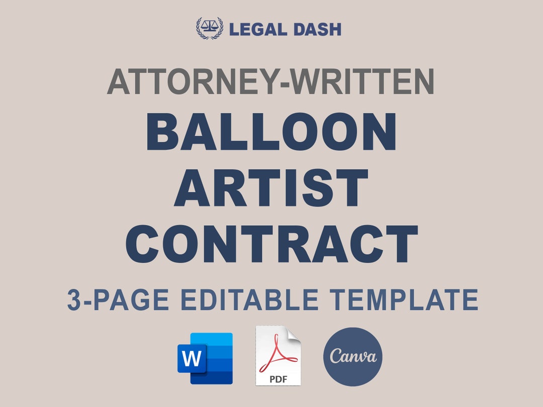 Balloon Artist Contract Template Attorneywritten Editable Instant