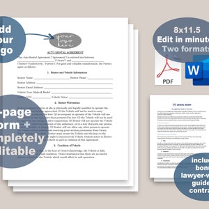 Car Rental Contract Template: Attorney-Written, Editable (Instant Download) image 2