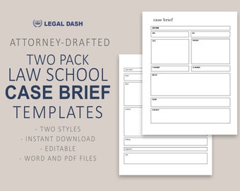 Law School Case Brief Template: Attorney-Drafted, Editable (PDF & Word)