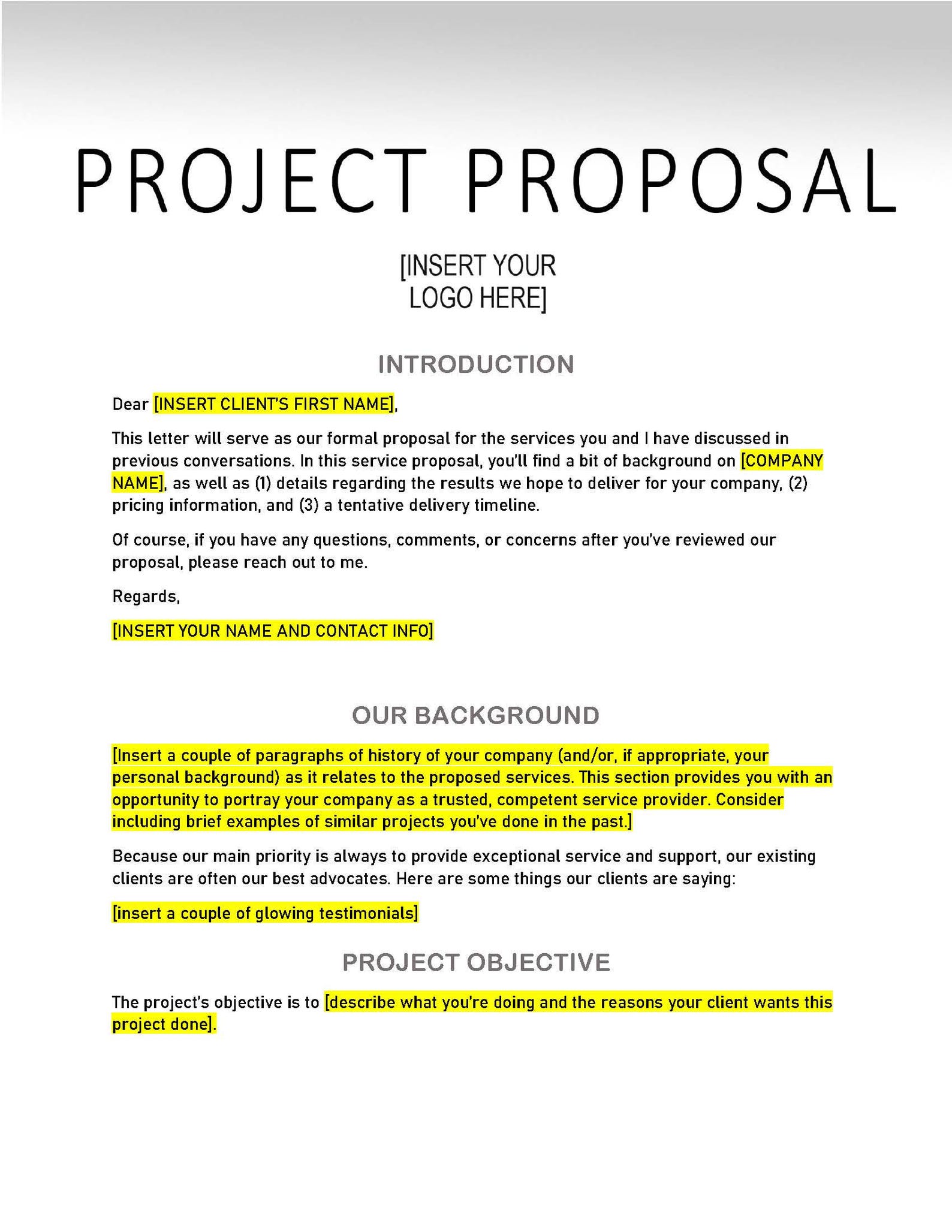 Graphic Design Services Proposal Template | Attorney-written | Editable ...