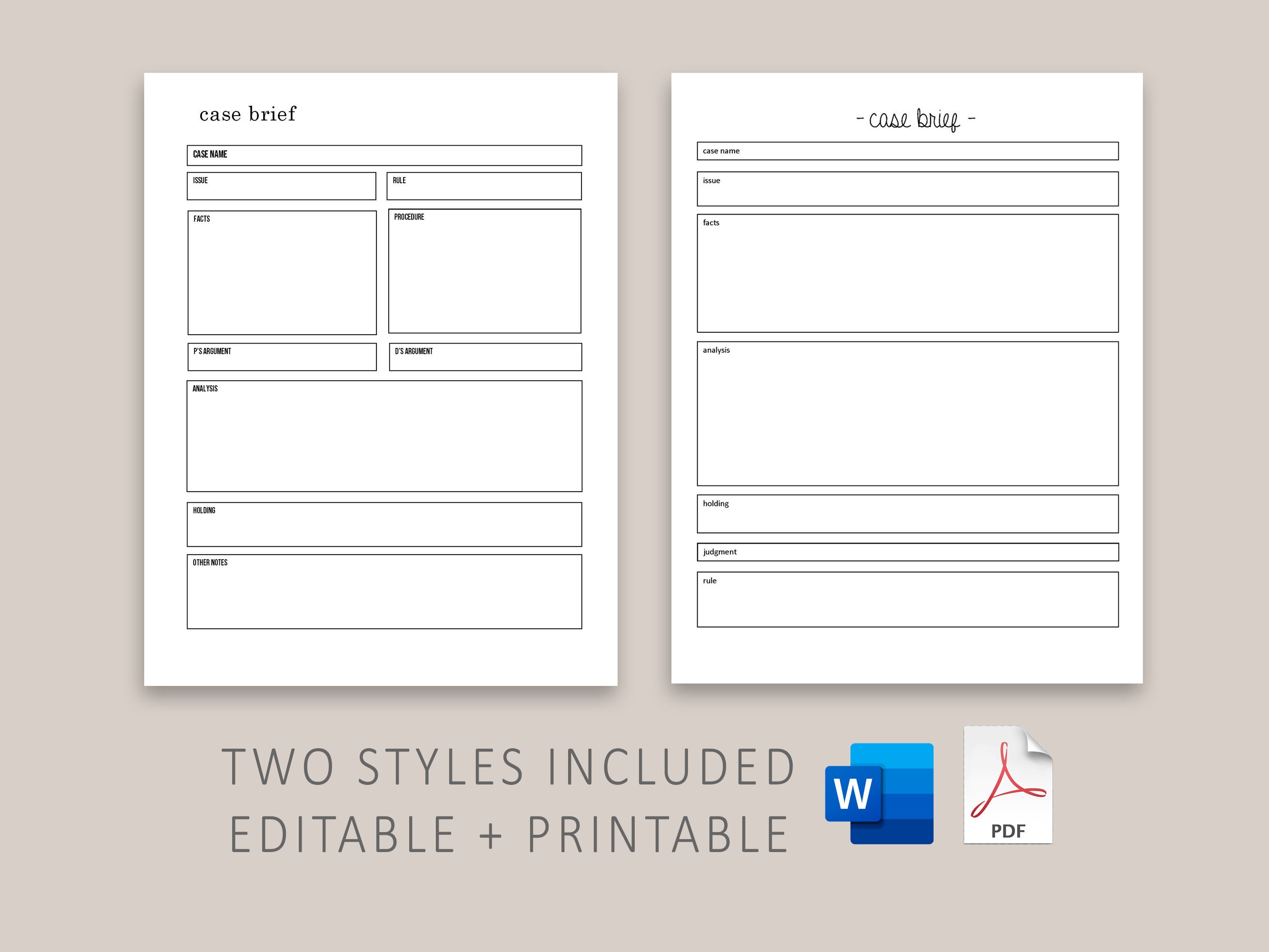 Law School Case Brief Form Printable Editable Instant Downloads PDF And Law School Case Brief Form Printable Editable Instant Downloads PDF And