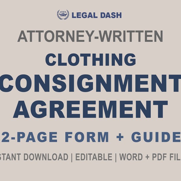 Consignment Agreement Retail Etsy