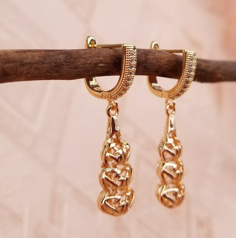 Bridesmaid Gold Plated drop earrings