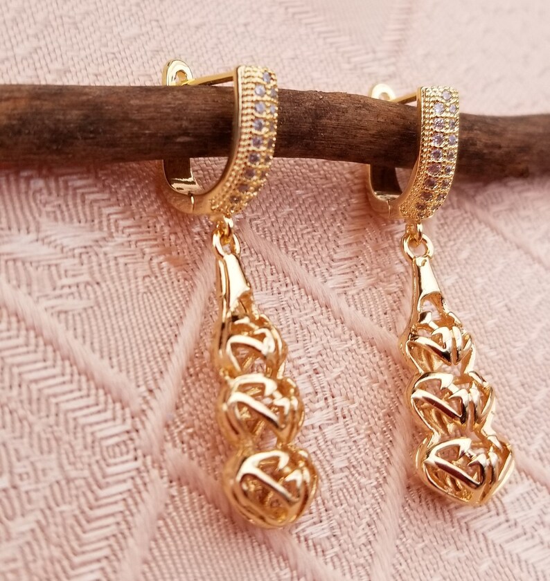 Bridesmaid Gold Plated drop earrings