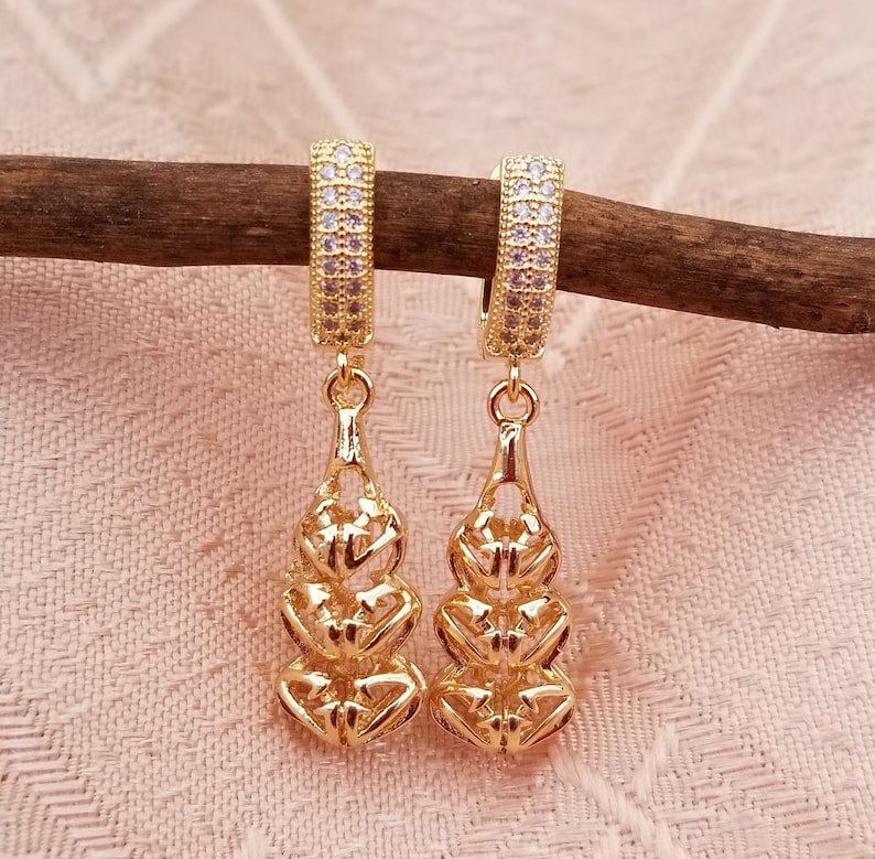 Bridesmaid Gold Plated drop earrings