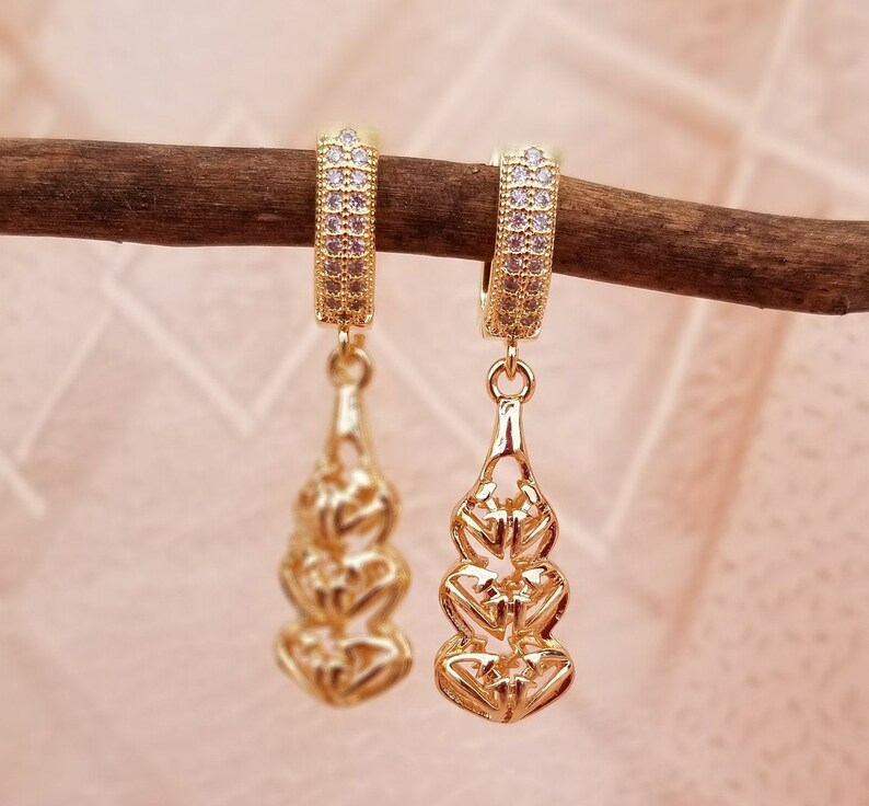 Bridesmaid Gold Plated drop earrings