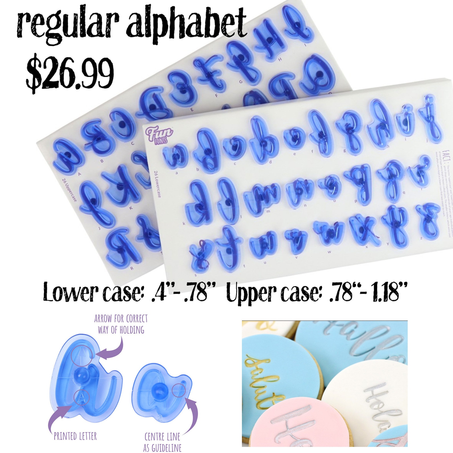 Fondant & Buttercream Alphabet Stamps Etsy