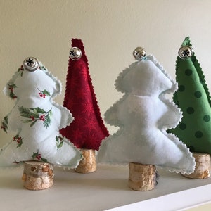 Fabric Christmas Tree Decor: Handmade Holiday Tabletop Trees