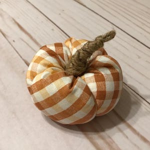 Rustic Plaid Fabric Pumpkin: Fall Tiered Tray Decor