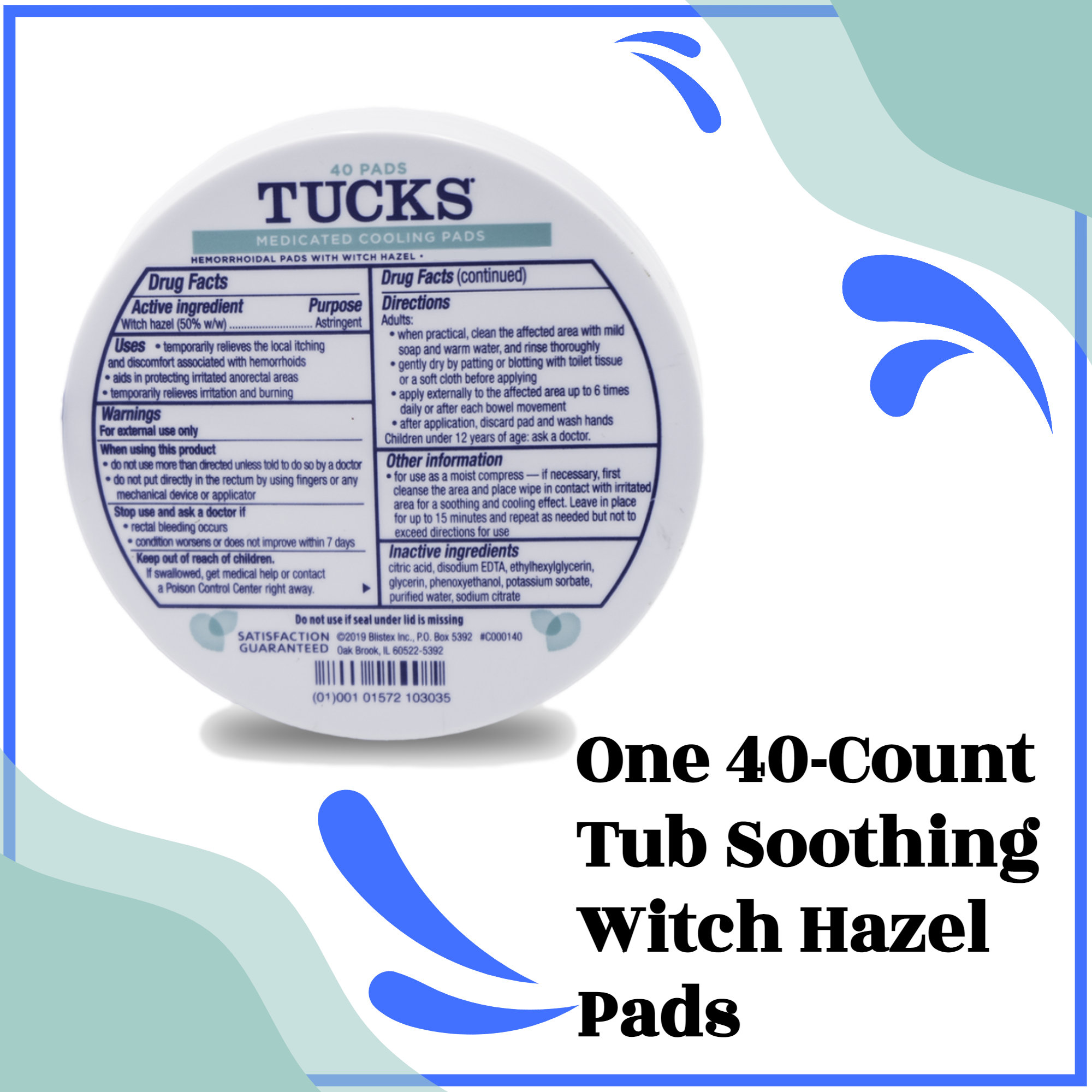 Tucks Medicated Cooling Pads - 40 ct