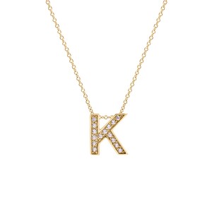 14k Solid Gold Initial Necklace