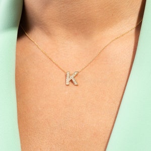 14k Real Gold Initial Necklace
