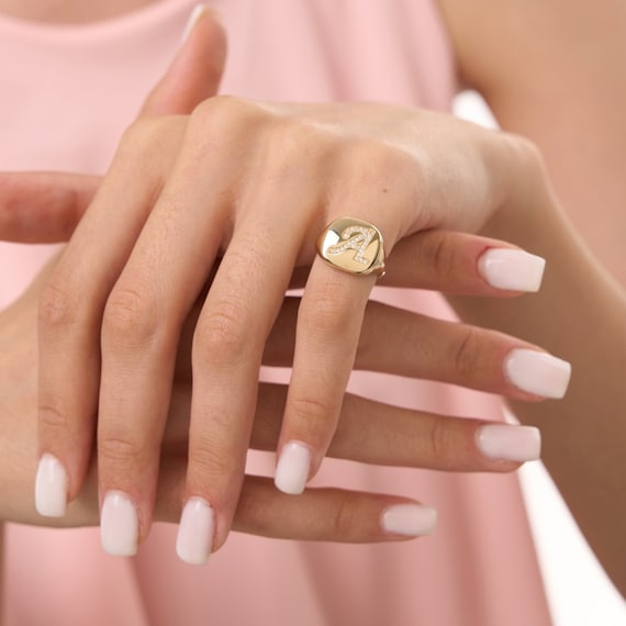 Plaqué Or Bague Or Petit Doigt Plaqué Or Chevaliere Or Homme A