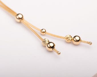 14K Solid Gold Lariat Necklace • Y Chain Necklace • Minimalist Fine Jewelry