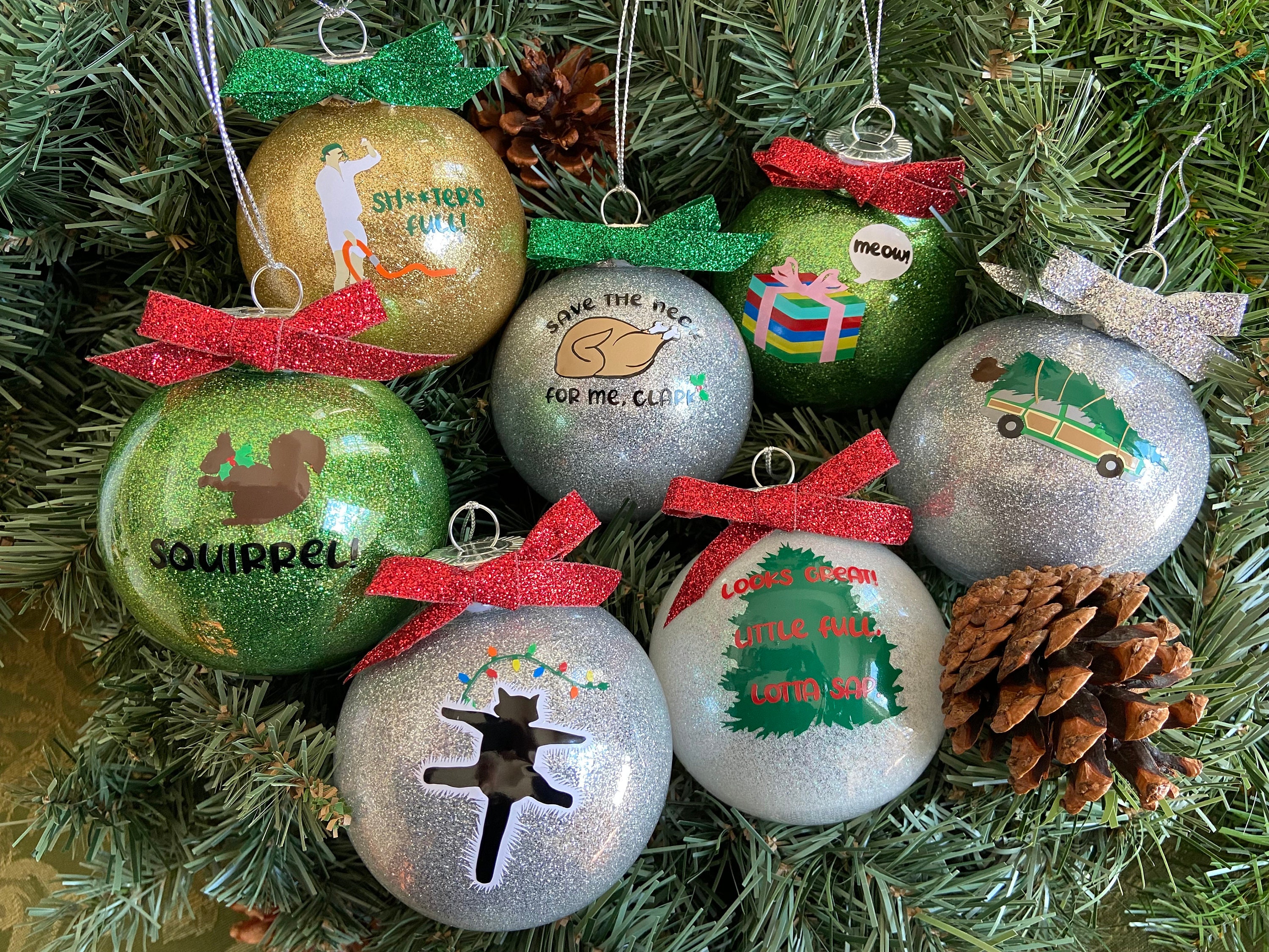 National Lampoon's Christmas Vacation Glitter Ornaments, Christmas Ornaments, Glitter, Christmas Vacation movie, Christmas Vacation, Funny
