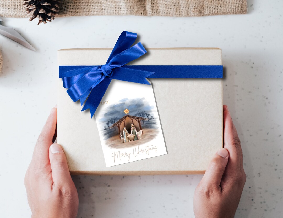 Printable Christmas Gift Tags Nativity Instant Download - Etsy