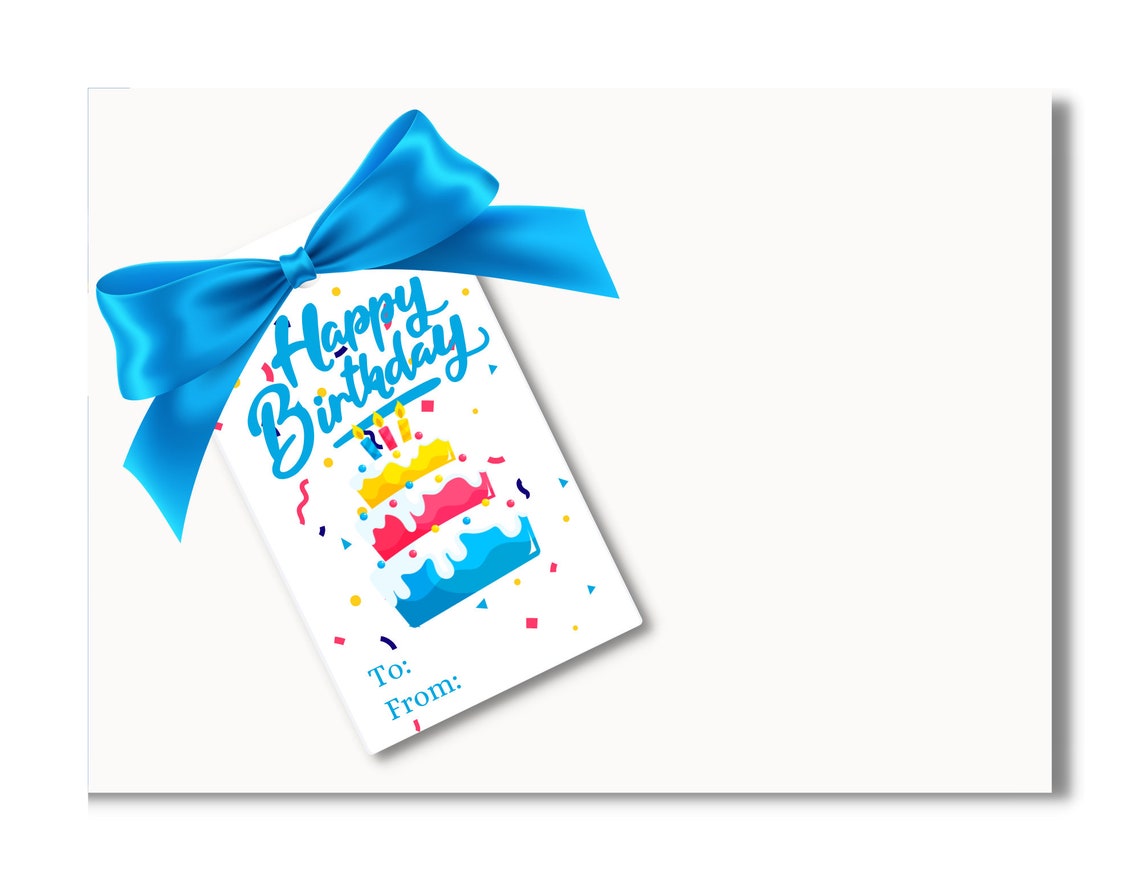 Printable Birthday Cake Gift Tags Instant Download Digital - Etsy