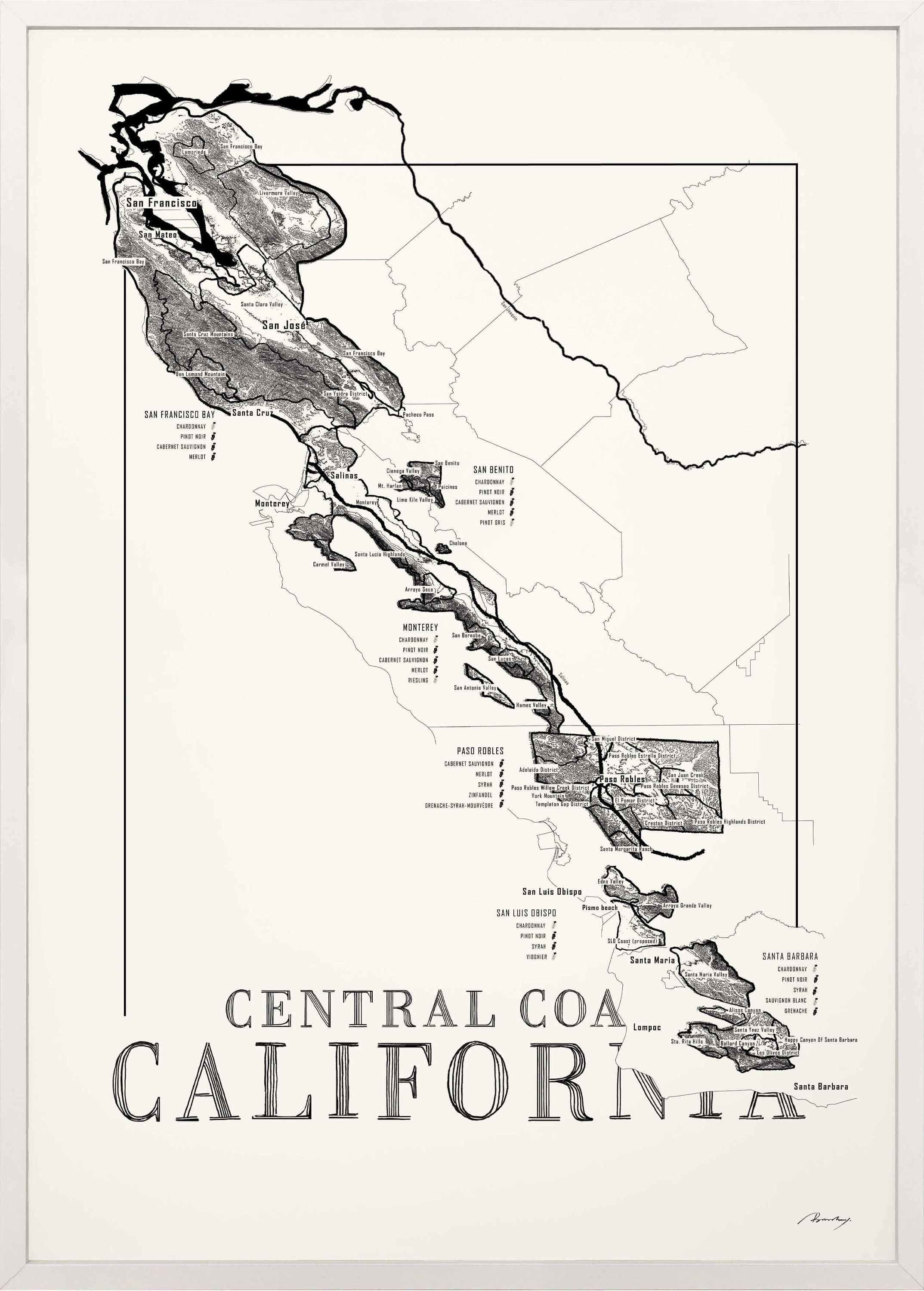 California Map Of Coast Map Worksheets - California Central Coast Map ...