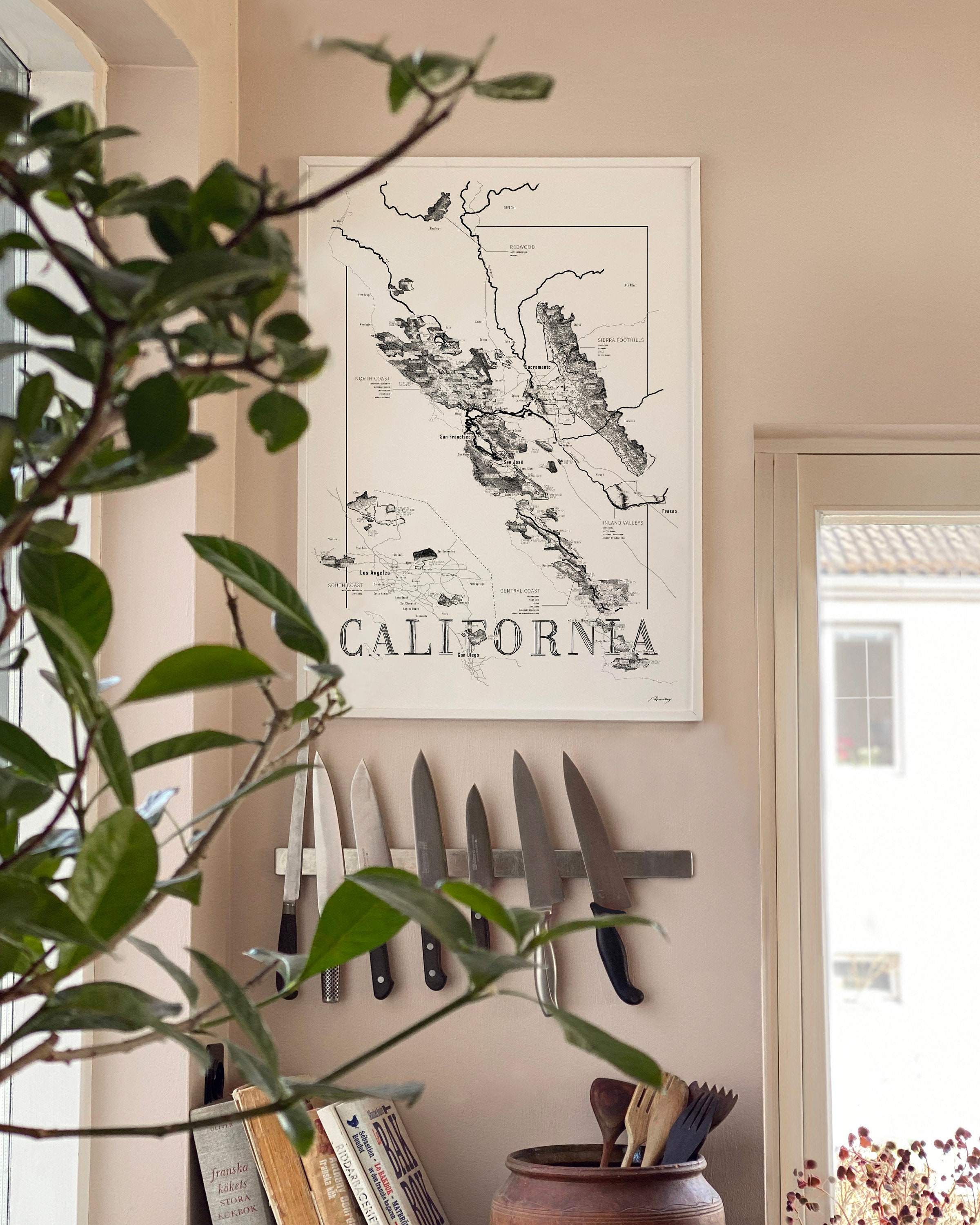 Wine Map of California, California Wine Region Map - Etsy