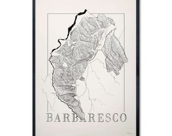 Wine Map of Barbaresco, Barbaresco wine region map