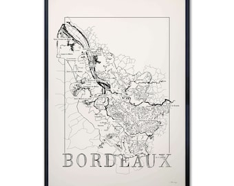 Carte des vins de Bordeaux, carte des régions viticoles de Bordeaux
