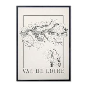 Wijnkaart van de Loire-vallei, kaart van de wijnregio van de Loire-vallei