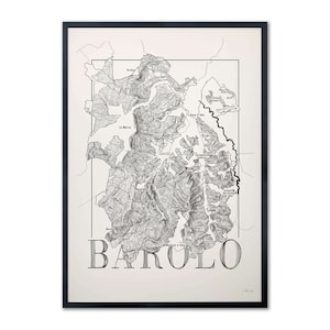 Carte des vins du Barolo, carte de la région viticole du Barolo