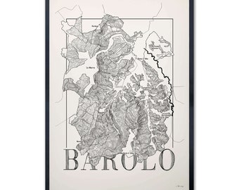 Wine Map of Barolo, Barolo wine region map
