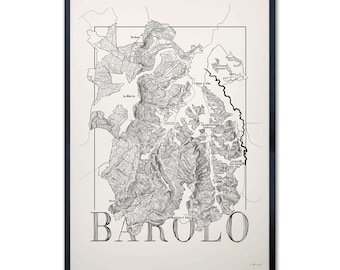 Wine Map of Barolo, Barolo wine region map