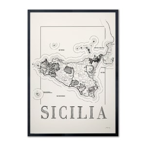 Carte des vins de Sicile, carte de la région viticole de Sicile