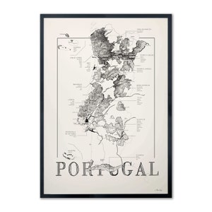 Wijnkaart van Portugal, kaart van de wijnregio van Portugal