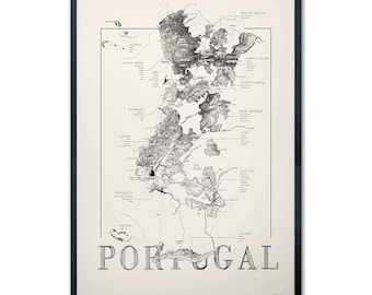 Carte des vins du Portugal, carte des régions viticoles du Portugal