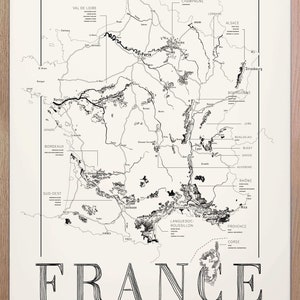 Carte des vins de France, carte des régions viticoles de France Oak