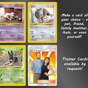 Custom Pokemon Card Parody - Personalized Holo Trading Card - Choose Template & Photo Style - Booster Pack and Slab Gifts image 12