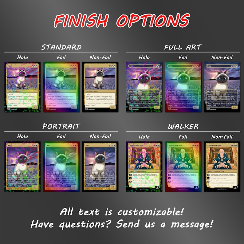 Custom MTG Style Magic Card - Choose Holographic, Photo Style, and Your Favorite Template - Quick Processing Time! image 6