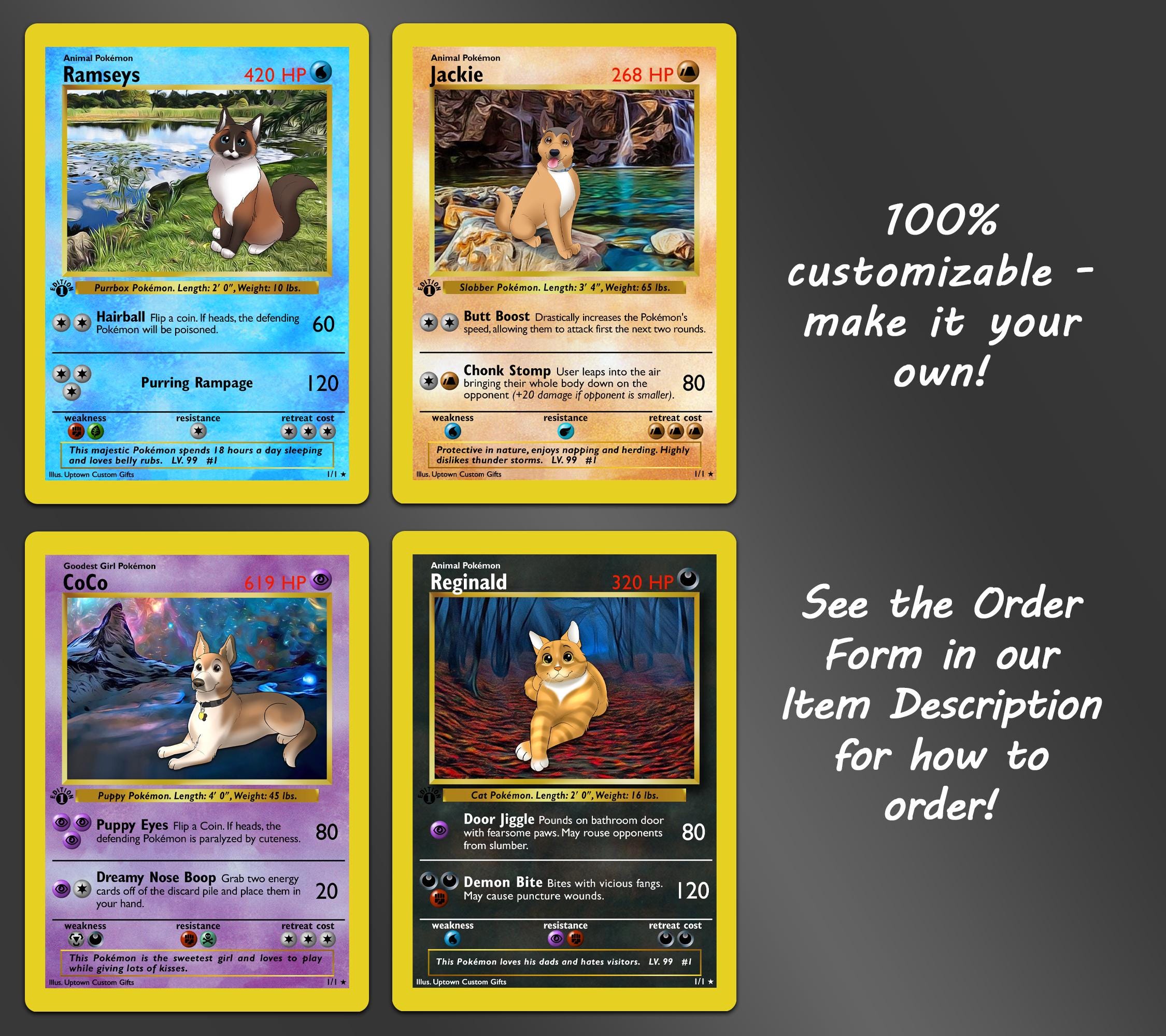 Custom Pokemon Card Parody - Personalized Holo Trading Card - Choose  Template & Photo Style - Birthday Anniversary Pokmon Christmas Gift - Etsy