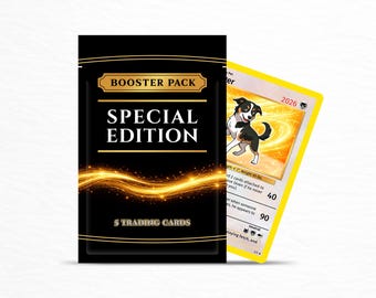 Custom Card in BOOSTER PACK | Battle-Style Trading Card | Personalized Pet, Person or Couple Parody Card Gift