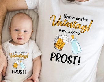 Personalized Unser Erster Vatertag Prost shirt, Gift for Father's Day,Unisex T-Shirt, Long sleeve, Hoodie, Sweatshirt, Custom Shirt