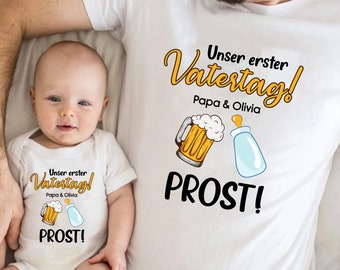 Personalized Unser Erster Vatertag Prost shirt, Gift for Father's Day,Unisex T-Shirt, Longsleeve, Hoodie, Sweatshirt, Custom Shirt