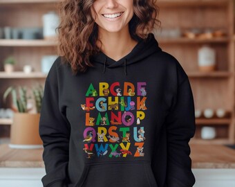 Animal Alphabet Kids T-Shirt: Funny A-Z Learning Tee, Teacher Gift