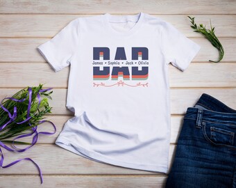 Personalized Dad Shirt, Custom Kids Names Shirt, Father's Day Gift,Unisex T-Shirt, Longsleeve, Hoodie, Sweatshirt, Custom Shirt
