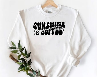 Sunshine & Coffee Trendy Shirt, Aesthetic Clothes, Womens Tshirt, Women Trendy, Coffee Tshirt, Gift For Her, Boho Summer Shirt, Spring Tee