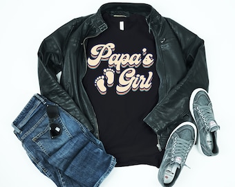 Papa's meisjesshirt, vintage papa-shirt, happy Father's Day-shirt, cadeau voor papa