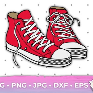 Red Converse Clipart Etsy UK