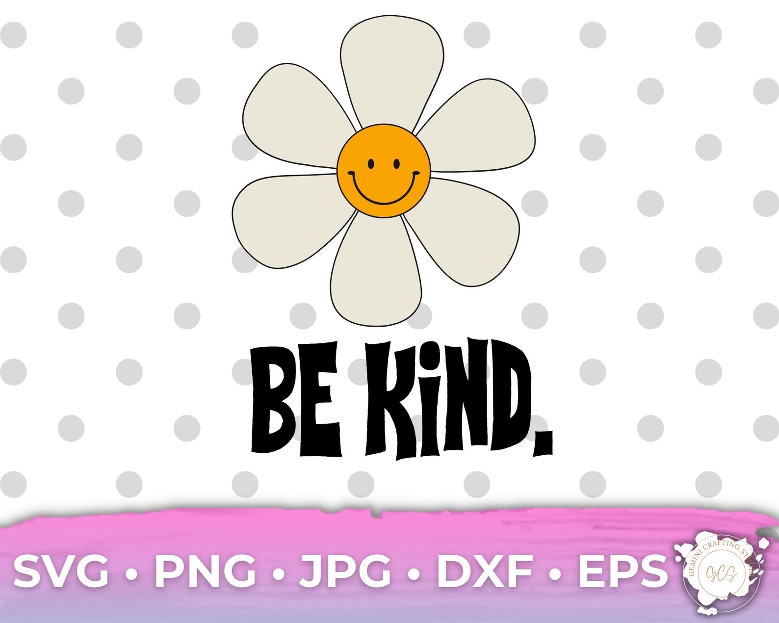 Be Kind SVG Retro Flower SVG Cute Daisy Funky Shirt Designs Etsy