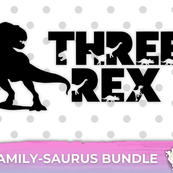 Three Rex SVG Birthday Boy Cricut Cut File Digital Download