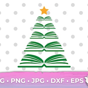 Lehrer Weihnachtsbaum SVG Buch Weihnachten SVG Buchbaum Lehrer SVG Weihnachten Klassenzimmer Süße Cricut Designs für Lehrer