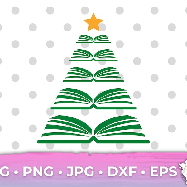 Teacher Christmas Tree SVG Book Christmas SVG Book Tree Teacher SVG Christmas Classroom Cute Cricut Designs for Teachers